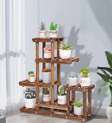 Wood/ Bamboo/Metal Shelf Flower Pot Plant Stand Rack Garden Indoor Outdoor Patio • $22.91