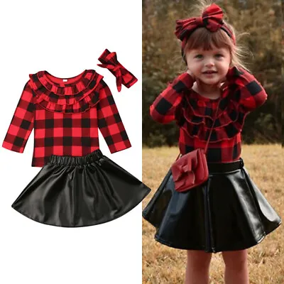 Toddler Kids Baby Girls Outfits Clothes T-shirt Tops+Dress/Shorts/Skirt 3PCS Set • $26.39