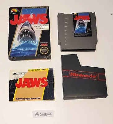 JAWS NES Nintendo 1987 With Box Manual Retro Gaming TESTED • $69.99