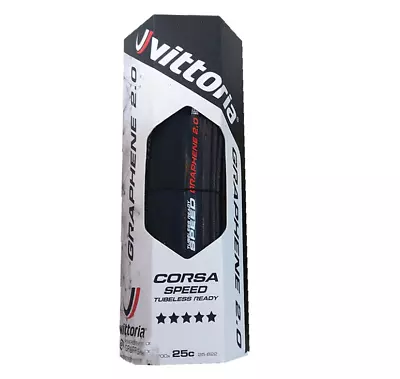 1 Or 2 Vittoria Corsa Speed TLR Tubeless G2.0 700x25C Road Clincher Tire Black • $69.90