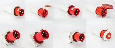 415v 3 Phase 125A 63A Plugs Couplers Panel Wall Mount Appliance Inlet Sockets 5P • £34