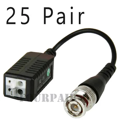 50pcs 25 Pair CCTV Camera Coax BNC AHD TVI Video Balun Transceiver To CAT5e/6 • $34.97