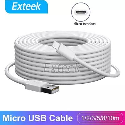 Long Micro USB Charging Charger Cable For Android Smart Phone 1/2/3/5/6/7/8/10m • $5.85