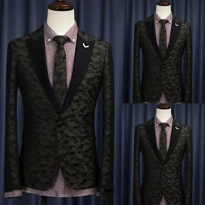 Men Suits Camouflage Peak Lapel Formal Business Wedding Causal Outdoor Tuxedos • $53.39