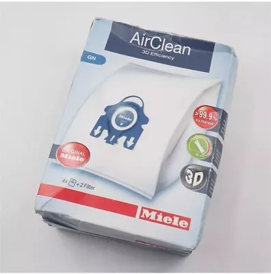 Miele GN Airclean 3D Efficiency Dust Vacuum Bags -  4 Bags & 2 Filters Per Box   • $21