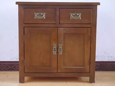 Oak Sideboard Solid Wood Small 2 Door+2 Drawer Storage Cupboard Storage-Walnut • £229