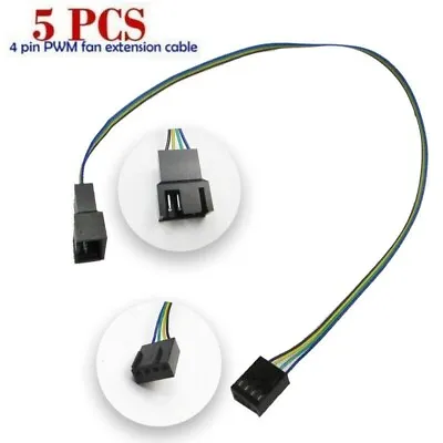 12in 5PCS 4 Pin PWM Connector Case Fan Extension Power Cable For Computer • $7.60