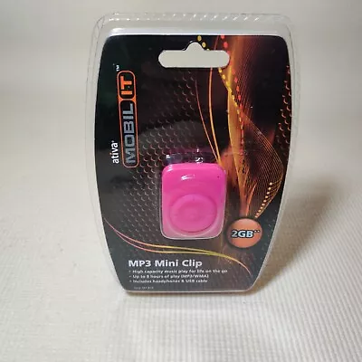 Ativa Mp3 Mobil It Mini Clip 2GB  Music Player Pink • $11.99