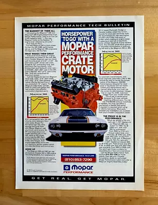 1996 Original Print Ad Mopar Performance Parts Crate Motor Horsepower To Go • $5.99