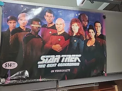 1991 Star Trek The Next Generation TNG 39 1/2 X 27 Inch Video Store Promo Poster • $20