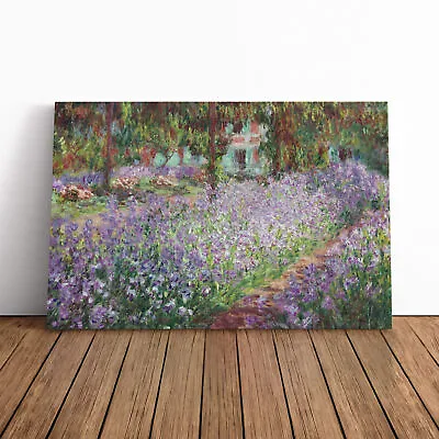 Claude Monet Irises In Monets Garden Canvas Wall Art Print Framed Picture Decor • $44.15
