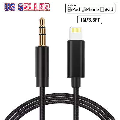 Iphone To 3.5mm Audio Cable For Car Headphone Jack Adapter For IPhone14 13 12 11 • $14.38