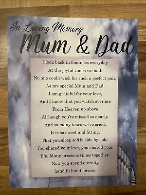 £2.25 • Buy Grave Card. Grave Ornament. Grave. Cemetery. Memorial Card. Loving Mum And Dad