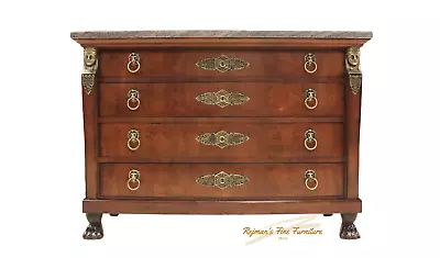 Henredon Empire Egyptian Revival Marble Top Chest With Mounts • $4895