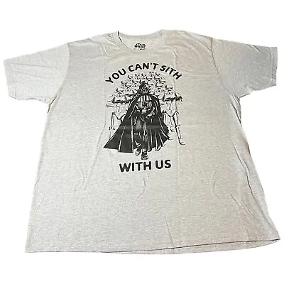 Star Wars  You Can't Sith With US  Mad Engine Gray Short Sleeve T-Shirt Mens 2XL • $13