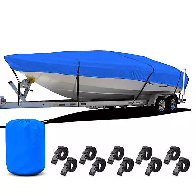 V-Hull Boat Cover 16'-18.5' Waterproof Beam Width 94  Trailerable Mooring Blue • $72.99