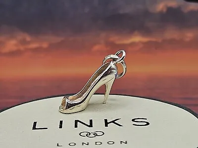 Links Of London High Heeled Peep Toe Shoe Charm Stamped Hallmarked SUPER! • £15