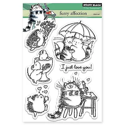 Furry Affection Clear Unmounted Rubber Stamp Set PENNY BLACK- NEW 30-273 • $21.65