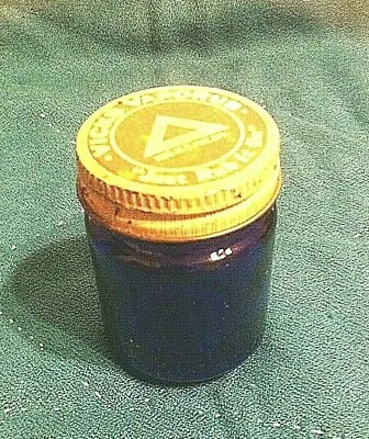 Vintage VICKS VAPORUB Cobalt Blue Glass Medicine Bottle Jar VVV #6 • $25.45