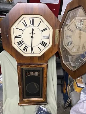 Vintage Regulator Octagon Clock With Verichron Chime 36 Inch Tall Cabinet • $95