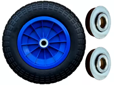 3.50-8 Blue 14  Puncture Proof Launching Trolley Wheel Solid Tyre 12mm Bearings • £19.95