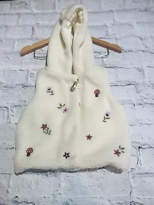 Baby Girls 3-6 Months Clothes Fluffy Hooded Bodywarmer Gilet Jacket • £4.50