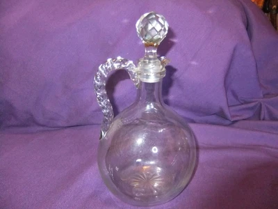 Victorian Claret ? Jug. With Applied Twisted Handle • £15