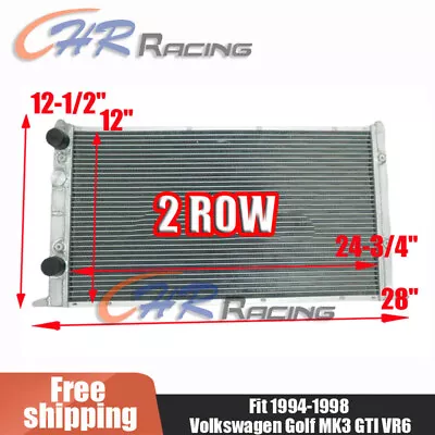 Aluminum Radiator For 1994-1998 Volkswagen VW Golf MK3 GTI VR6 MT 94 95 96 97 98 • $151