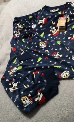 £13.99 • Buy Disney Mickey Mouse Christmas Navy SOFT FLEECE Girls 9-10y Pyjamas Set New