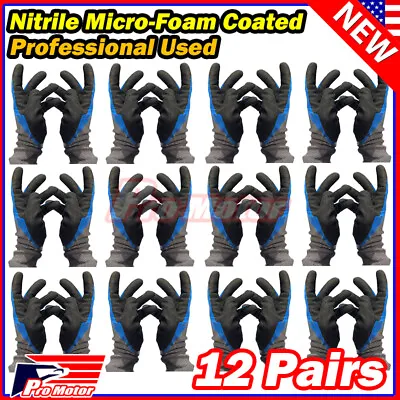 3-12 Pairs Super Grip Ultimate Micro-Foam Nitrile Coated Knit Work Gloves Safety • $8.90