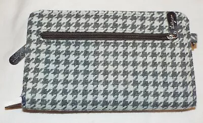 Thirty One 31 Perfect Cents Zippered Cloth Wallet Grey Houndstooth HTF • $8.21