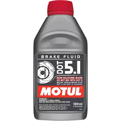 Motul DOT 5.1 Brake Fluid / Liquide De Frein 500mL DOT 3 DOT 4 Compatible 100950 • $13.81