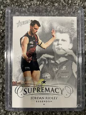 $40 • Buy 2021 Afl Select Supremacy Silver Base Jordan Ridley Essendon Bombers 081/135