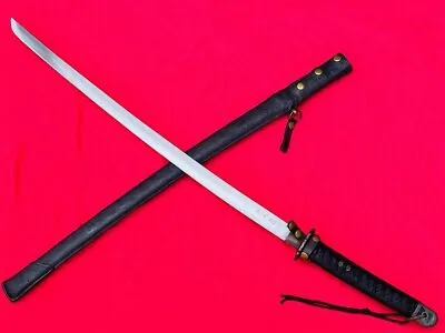 Vintage Military Japanese Sword Samurai Katana Signed Blade Oxhide Wrap Sheath • $159.50