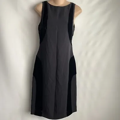 Valentino Spa Womens Vintage Sheath Dress Black Velvet Detail Size 6 Silk • $120