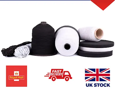 Round / Flat Elastic Cord 2mm / 2.5mm / 3mm / 5mm Sewing Elastic Cord Face Masks • £19.99