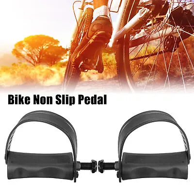 1 Pair Exercise Bike Pedals With Straps 1/2 Inch Spindle Cycling Parts Black • $20.39