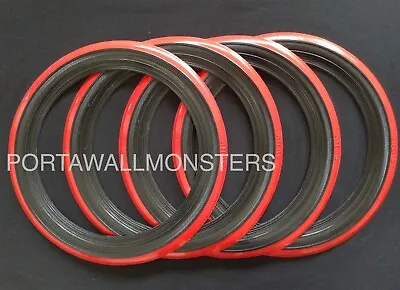 Atlas 4X15  Black&Red Wall Tyre Trims Portawall Set Of 4 VW BUG TYPE1. #109 • $71.99