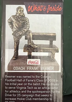 UNOPENED  Virgina Tech Frank Beamer Hall Of Fame Coca-Cola Statue. ￼ • $85