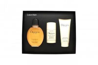 Calvin Klein Obsession Gift Set 125ml Edt + 75ml A/s Balm + 75g Deo Stick. New • £46.48