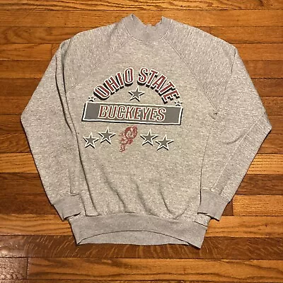 Vintage 80s 90s Ohio State Crewneck Sweatshirt Gray Sz S OSU Buckeyes • $9.99