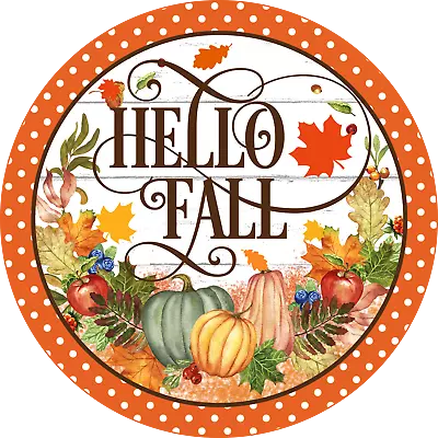 HELLO FALL PUMPKINS Design Metal Sign (READ DESCRIPTION) • $7.63