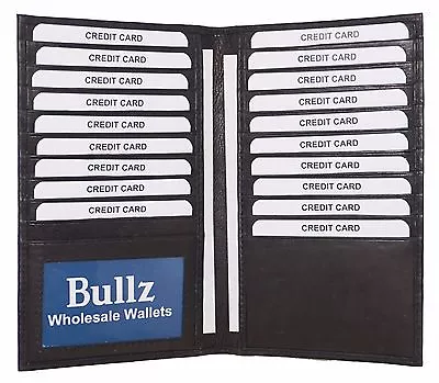 Black Genuine Leather Long Bifold ID Credit Card Money Holder Wallet Organizer. • $13.95