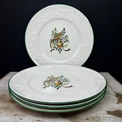 Mikasa Holiday Season Dinner Plate Set 4 11 1/8  Christmas Vintage • $64.99