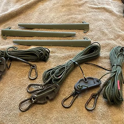 3 Military Radio USMC Antenna Mast Tower Guy Wire Rope + Stakes Tensioners 44’ • $40