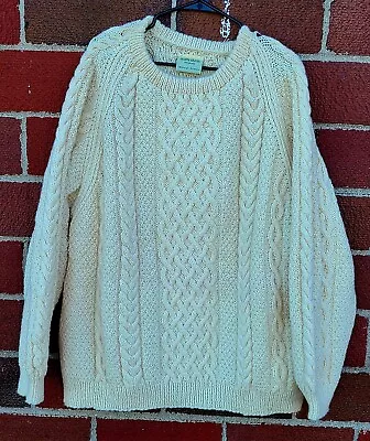 Hand Knitted Cable Knit Fisherman Sweater Jumper By Janette Murray Handknits • $104