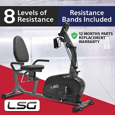 NEW LSG Fitness RB-100 Recumbent Bike Exercise Bike 8 Levels Magnetic Resistance • $299.09