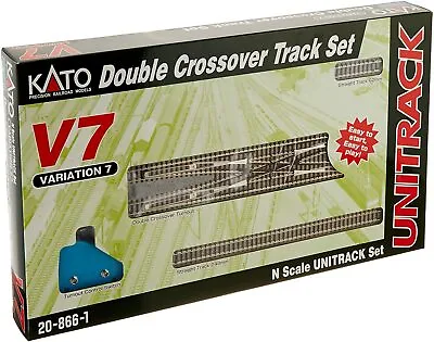 Kato 20-866-1 ~ New 2024 ~ USA ~ N Scale ~ V7 Double Crossover Track Set  • $66.12