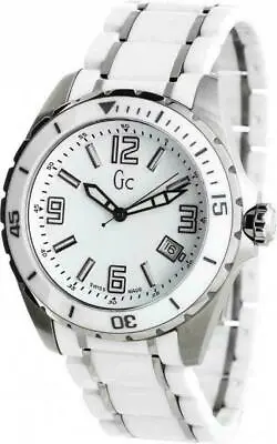 GUESS COLLECTION WOMEN'S XL Swiss White CERAMIC MEN'S WATCH Unisex 44mm X85009G1 • £95.46