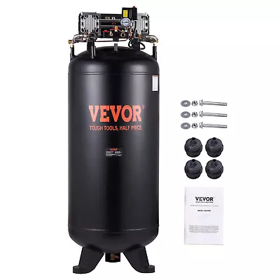 VEVOR 80 Gal Air Compressor 6.5HP 15.5 SCFM@90 PSI 2-Stage 145PSI 3-Phase Power • $1005.99